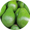A pile of large fresh green avocados